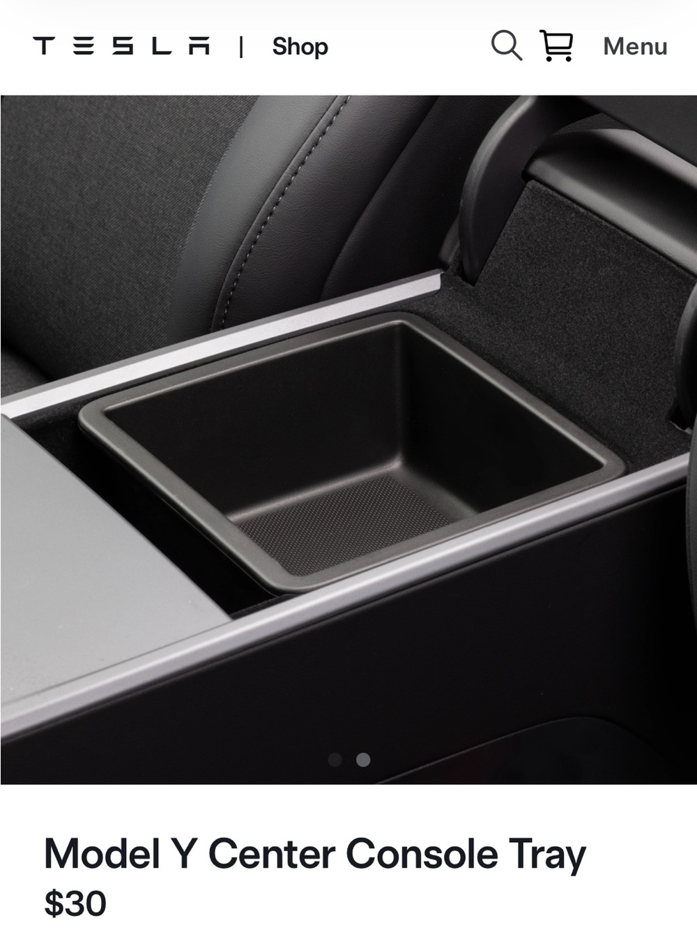 Tesla Model Y Center Console Tray - Black